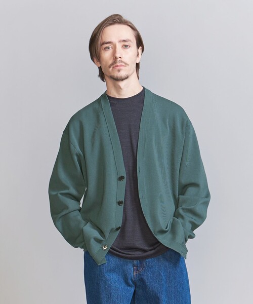 BEAUTY&YOUTH UNITED ARROWS（ビューティーアンドユースユナイテッドアローズ）の「ハイブリッド ミラノリブ Vネック カーディガン ‐ウォッシャブル‐（カーディガン/ボレロ・メンズ・オリーブ/ネイビー/ナチュラル・S/XL/L/M）」の8枚目の写真