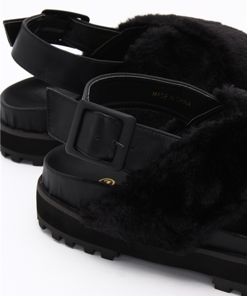 WEGO（ウィゴー）の「WEGO/ ファースポーツサンダル（サンダル・レディース・ベージュ/ブラック・MEDIUM/LARGE）」の7枚目の写真