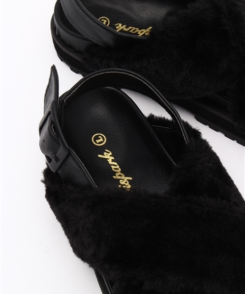 WEGO（ウィゴー）の「WEGO/ ファースポーツサンダル（サンダル・レディース・ベージュ/ブラック・MEDIUM/LARGE）」の8枚目の写真