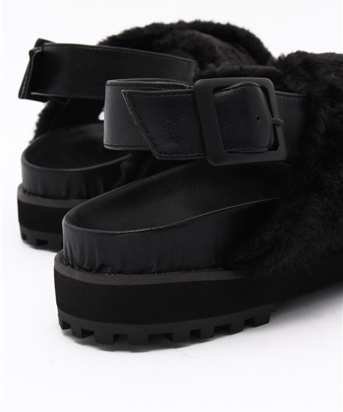 WEGO（ウィゴー）の「WEGO/ ファースポーツサンダル（サンダル・レディース・ベージュ/ブラック・MEDIUM/LARGE）」の9枚目の写真