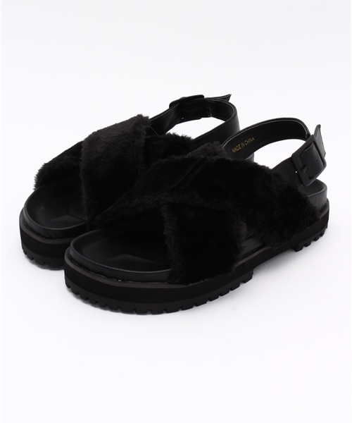 WEGO（ウィゴー）の「WEGO/ ファースポーツサンダル（サンダル・レディース・ベージュ/ブラック・MEDIUM/LARGE）」の13枚目の写真