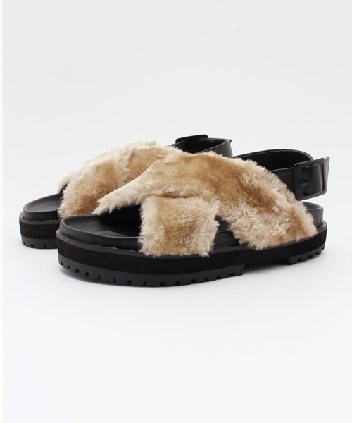 WEGO（ウィゴー）の「WEGO/ ファースポーツサンダル（サンダル・レディース・ベージュ/ブラック・MEDIUM/LARGE）」の12枚目の写真