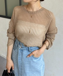ショート丈メッシュニット