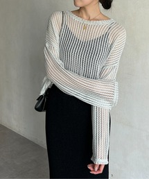 ショート丈メッシュニット