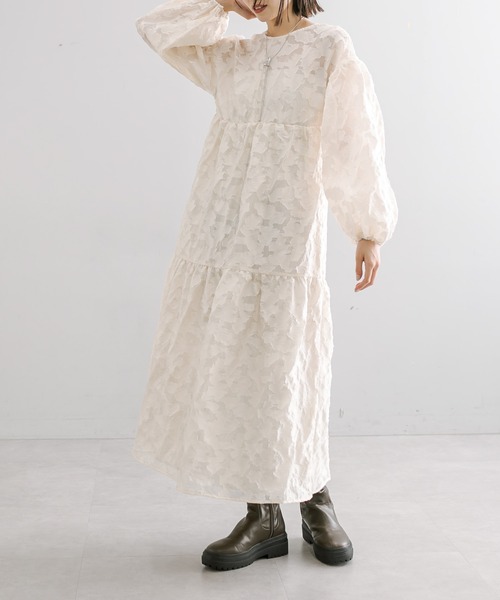 mystic（ミスティック）の「花柄オーガンジーワンピース（ワンピース