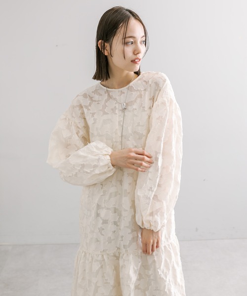 mystic（ミスティック）の「花柄オーガンジーワンピース（ワンピース