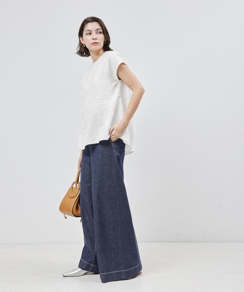 ROPE'（ロペ）の「ジャカードシームペプラムブラウス（シャツ/ブラウス・レディース・オフホワイト/ネイビー・FREE）」の19枚目の写真