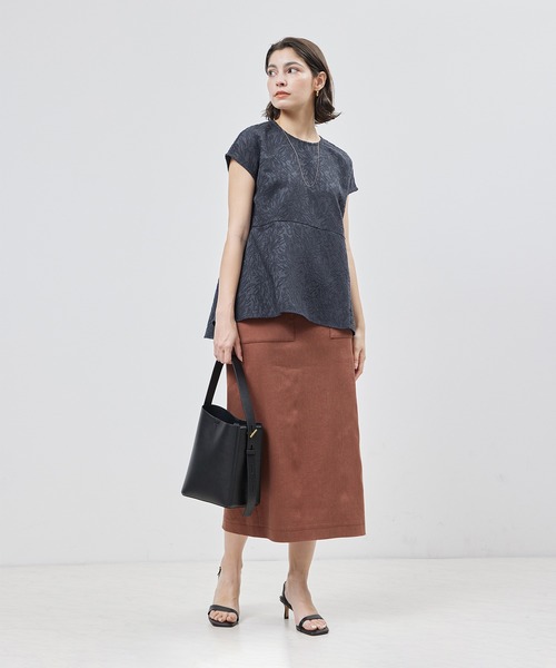 ROPE'（ロペ）の「ジャカードシームペプラムブラウス（シャツ/ブラウス・レディース・オフホワイト/ネイビー・FREE）」の20枚目の写真