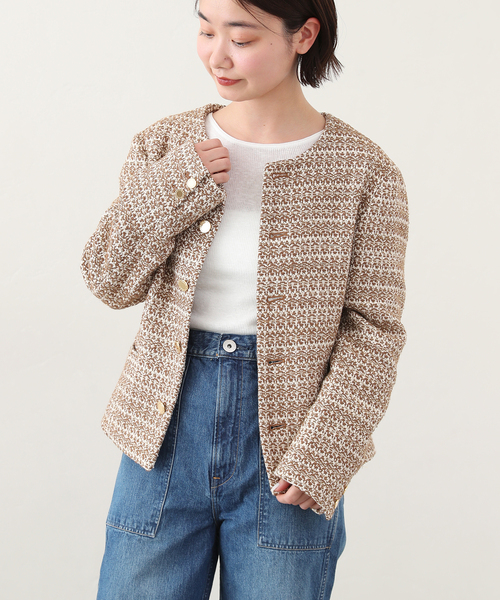 シップス❤️ツイードジャケット❤️イエナ　アナイ　ノーリーズ　ロペ　アーバンリサーチ セール】SHIPS any: ツイード ポケット ショート ジャケット