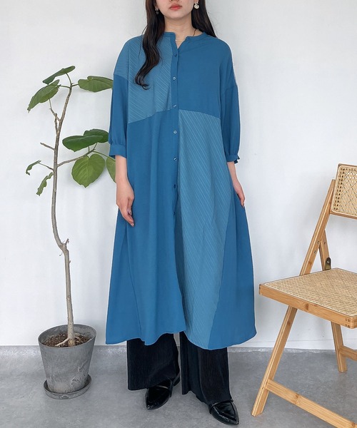 萌 モユル ワンピース 5分袖 コットン ゆったり - メルカリ