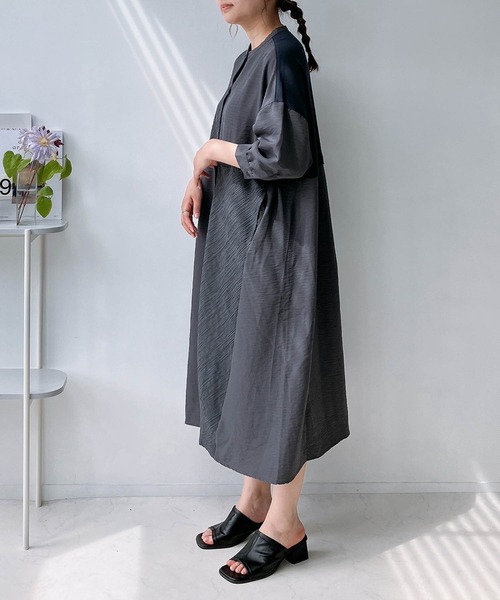 セール】◎MIX切替えゆったりワンピ―ス（ワンピース）｜AS KNOW AS