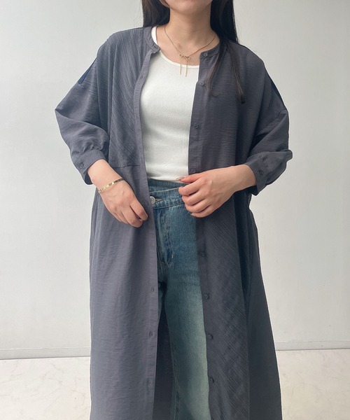 AS KNOW AS plus（アズノゥアズプラス）の「◎MIX切替えゆったりワンピ―ス（ワンピース・レディース・ストライプ/ドット/グレー系/カーキ系/ブルー系・FREE）」の15枚目の写真