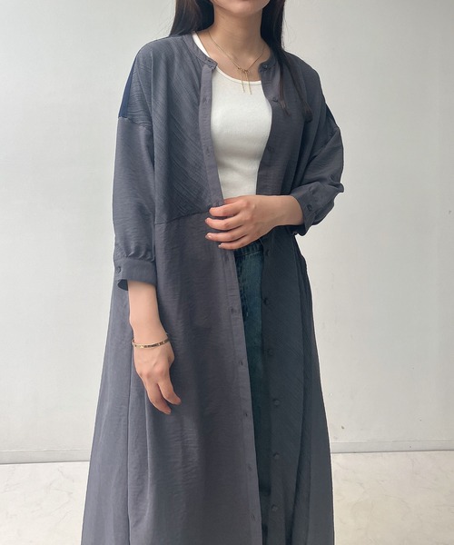 AS KNOW AS plus（アズノゥアズプラス）の「◎MIX切替えゆったりワンピ―ス（ワンピース・レディース・ストライプ/ドット/グレー系/カーキ系/ブルー系・FREE）」の17枚目の写真