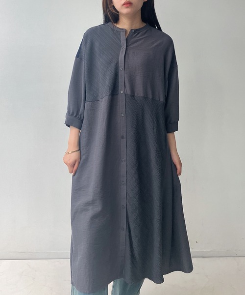 AS KNOW AS plus（アズノゥアズプラス）の「◎MIX切替えゆったりワンピ―ス（ワンピース・レディース・ストライプ/ドット/グレー系/カーキ系/ブルー系・FREE）」の18枚目の写真