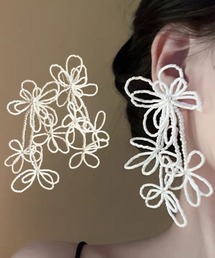 ビジューフラワーデザインピアス