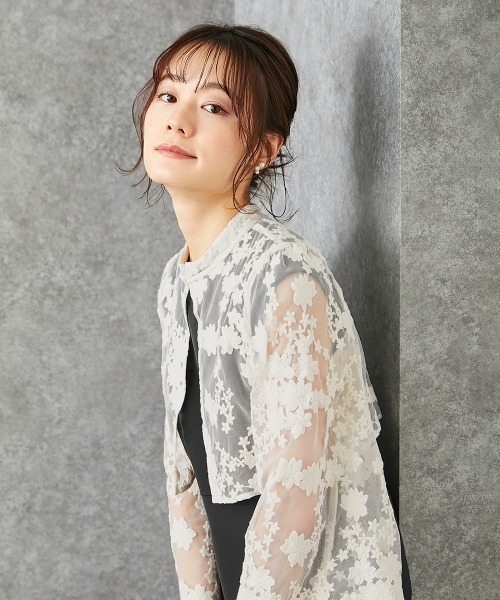 Neina(ネイナ)の「スカラ袖レースブラウスマーメイドワンピースドレス 大きいサイズ有〔Neina〕(ドレス・レディース・ブラウン系/ブラック系・M/L/LL/3L)」の5枚目の写真