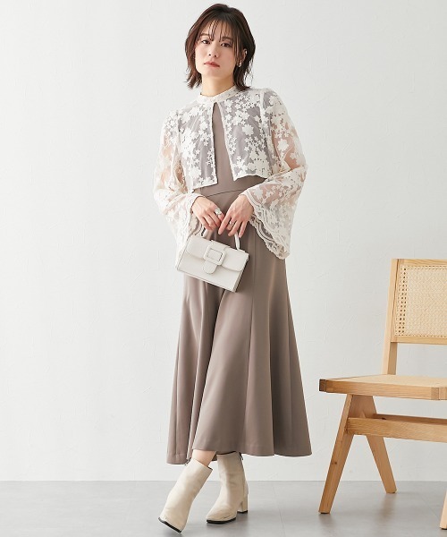 Neina(ネイナ)の「スカラ袖レースブラウスマーメイドワンピースドレス 大きいサイズ有〔Neina〕(ドレス・レディース・ブラウン系/ブラック系・M/L/LL/3L)」の14枚目の写真