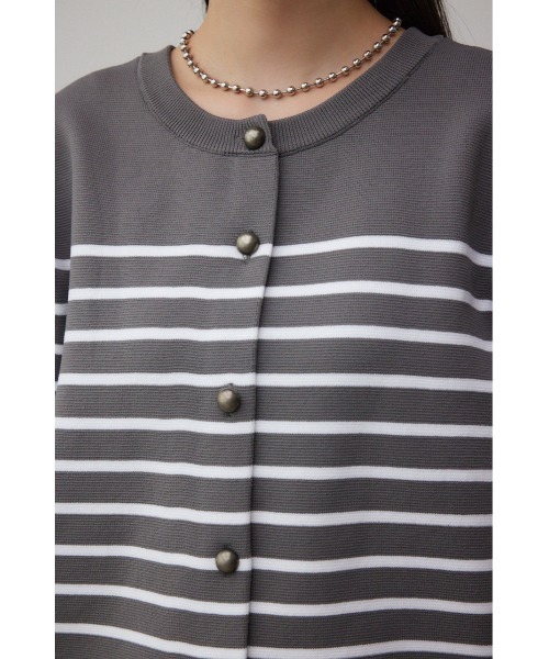AZUL by moussy(アズールバイマウジー)の「ボーダースポンディッシュカーディガン(カーディガン/ボレロ・レディース・ホワイト系その他/ベージュ系その他/グレー系その他・FREE)」の17枚目の写真