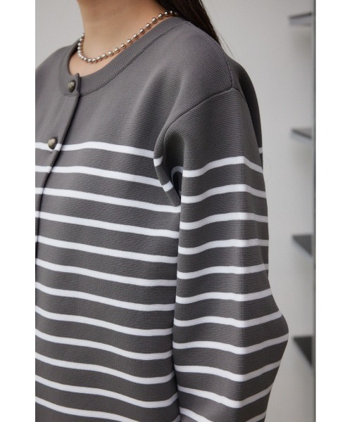 AZUL by moussy(アズールバイマウジー)の「ボーダースポンディッシュカーディガン(カーディガン/ボレロ・レディース・ホワイト系その他/ベージュ系その他/グレー系その他・FREE)」の16枚目の写真