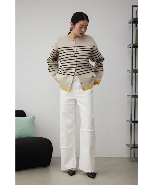AZUL by moussy(アズールバイマウジー)の「ボーダースポンディッシュカーディガン(カーディガン/ボレロ・レディース・ホワイト系その他/ベージュ系その他/グレー系その他・FREE)」の11枚目の写真