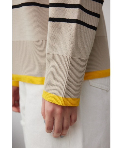 AZUL by moussy(アズールバイマウジー)の「ボーダースポンディッシュカーディガン(カーディガン/ボレロ・レディース・ホワイト系その他/ベージュ系その他/グレー系その他・FREE)」の5枚目の写真