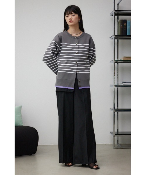 AZUL by moussy(アズールバイマウジー)の「ボーダースポンディッシュカーディガン(カーディガン/ボレロ・レディース・ホワイト系その他/ベージュ系その他/グレー系その他・FREE)」の21枚目の写真