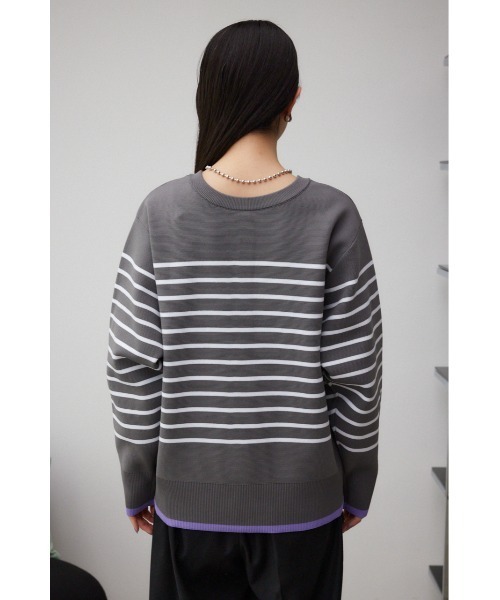 AZUL by moussy(アズールバイマウジー)の「ボーダースポンディッシュカーディガン(カーディガン/ボレロ・レディース・ホワイト系その他/ベージュ系その他/グレー系その他・FREE)」の18枚目の写真