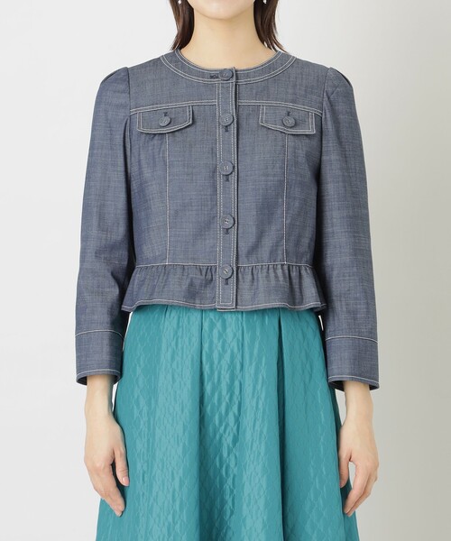 【セール】ダブルスラブシャンブレー ジャケット（ブルゾン）｜TO BE CHIC（トゥー ビー シック）