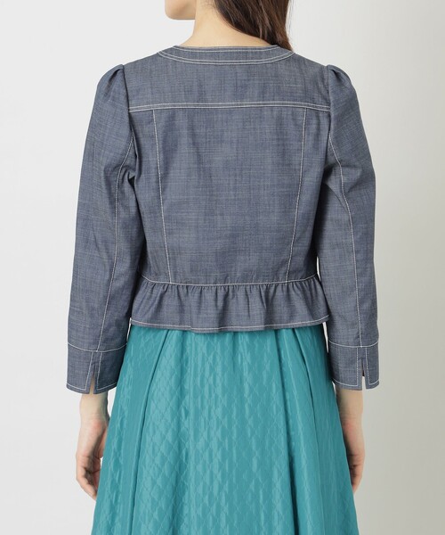 【セール】ダブルスラブシャンブレー ジャケット（ブルゾン）｜TO BE CHIC（トゥー ビー シック）