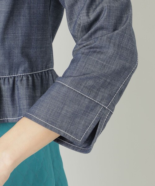 【セール】ダブルスラブシャンブレー ジャケット（ブルゾン）｜TO BE CHIC（トゥー ビー シック）