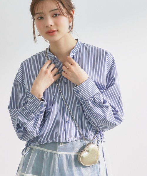 ROPE' PICNIC(ロペピクニック)の「ヨークドロストクロップドシャツ(シャツ/ブラウス・レディース・ホワイト/ブルー系その他/ブルー/ピンク・38)」の11枚目の写真