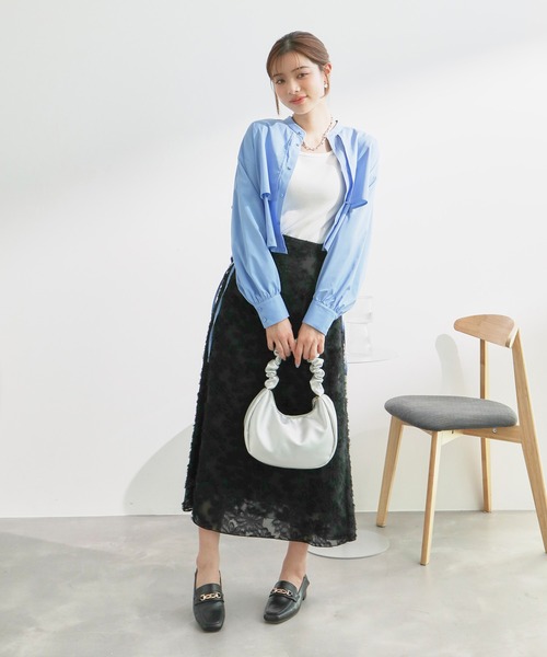 ROPE' PICNIC(ロペピクニック)の「ヨークドロストクロップドシャツ(シャツ/ブラウス・レディース・ホワイト/ブルー系その他/ブルー/ピンク・38)」の13枚目の写真