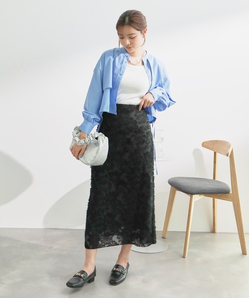 ROPE' PICNIC(ロペピクニック)の「ヨークドロストクロップドシャツ(シャツ/ブラウス・レディース・ホワイト/ブルー系その他/ブルー/ピンク・38)」の14枚目の写真