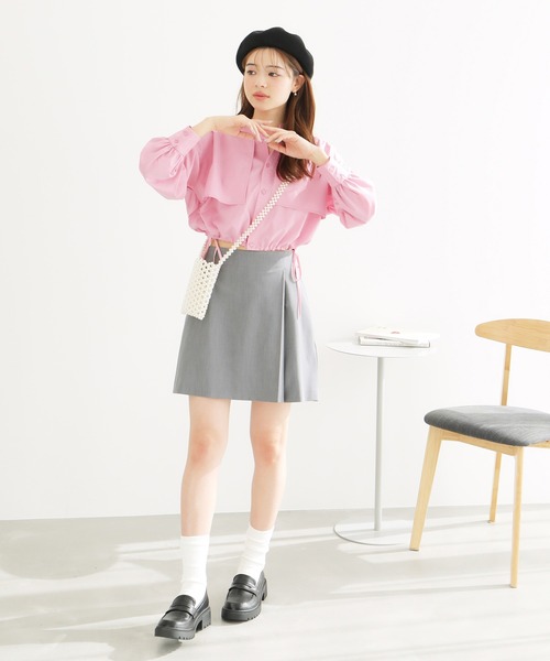 ROPE' PICNIC(ロペピクニック)の「ヨークドロストクロップドシャツ(シャツ/ブラウス・レディース・ホワイト/ブルー系その他/ブルー/ピンク・38)」の17枚目の写真