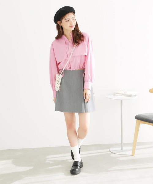 ROPE' PICNIC(ロペピクニック)の「ヨークドロストクロップドシャツ(シャツ/ブラウス・レディース・ホワイト/ブルー系その他/ブルー/ピンク・38)」の18枚目の写真