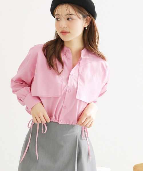 ROPE' PICNIC(ロペピクニック)の「ヨークドロストクロップドシャツ(シャツ/ブラウス・レディース・ホワイト/ブルー系その他/ブルー/ピンク・38)」の21枚目の写真
