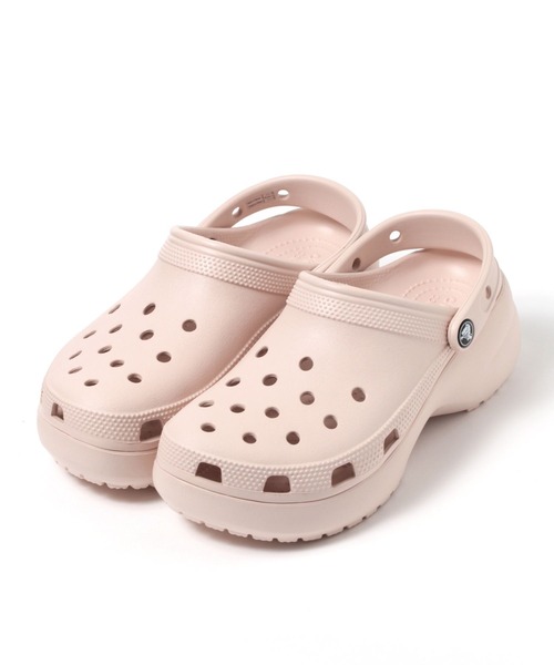 crocs(クロックス)の「【LADIES】crocs/CL PL CLOG クラシック プラットフォーム クロッグ 2976132(サンダル・レディース・ホワイト/ブラック/ピンク・MEDIUM/SMALL)」の3枚目の写真
