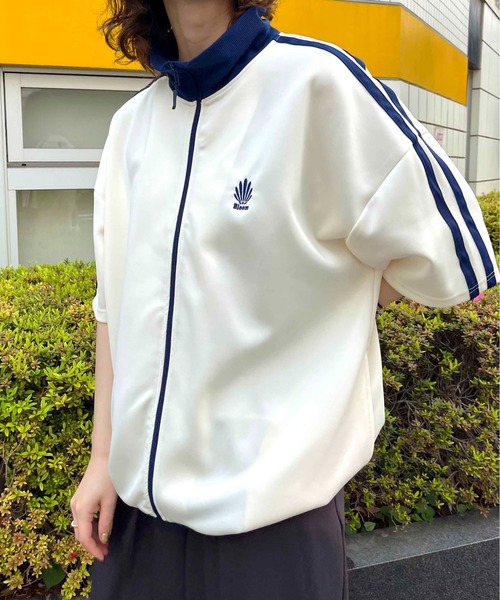 NO NEED(ノーニード)の「ダブルライン 半袖トラックジャケット /ジャージ/ワンポイント(ジャージ・メンズ・ホワイト/ブラック/ブルー・M/L)」の22枚目の写真