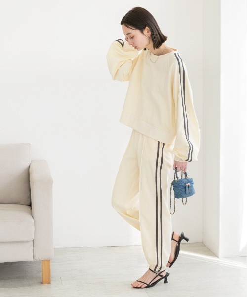 ad thie（アドティエ）の「ピンタック サイドラインジョガーパンツ（スウェットパンツ・レディース・アイボリー/オートミール/チャコール・FREE）」の19枚目の写真