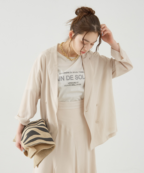 Rouge vif Anna(ルージュヴィフアンナ)の「エアリーシャツジャケット(テーラードジャケット・レディース・ブラウン/ブラック/アイボリー・フリー)」の6枚目の写真