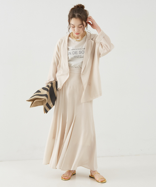 Rouge vif Anna(ルージュヴィフアンナ)の「エアリーシャツジャケット(テーラードジャケット・レディース・ブラウン/ブラック/アイボリー・フリー)」の8枚目の写真