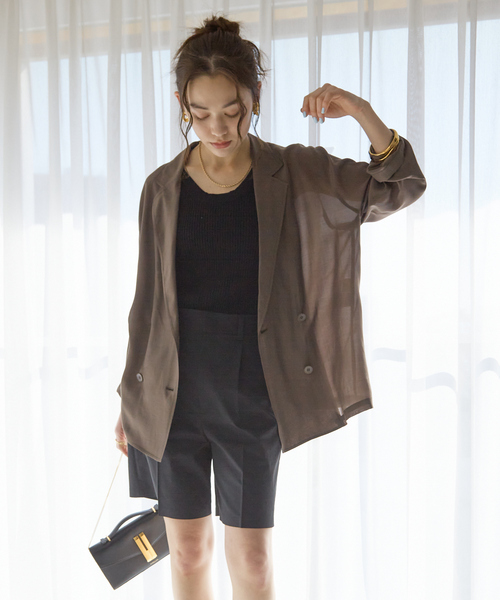 Rouge vif Anna(ルージュヴィフアンナ)の「エアリーシャツジャケット(テーラードジャケット・レディース・ブラウン/ブラック/アイボリー・フリー)」の22枚目の写真