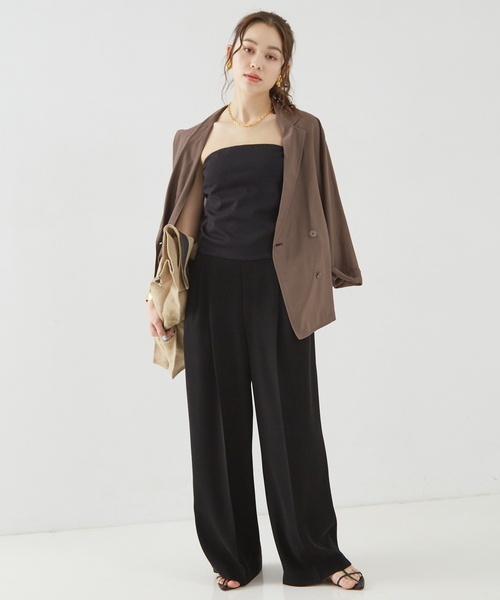 Rouge vif Anna(ルージュヴィフアンナ)の「エアリーシャツジャケット(テーラードジャケット・レディース・ブラウン/ブラック/アイボリー・フリー)」の14枚目の写真