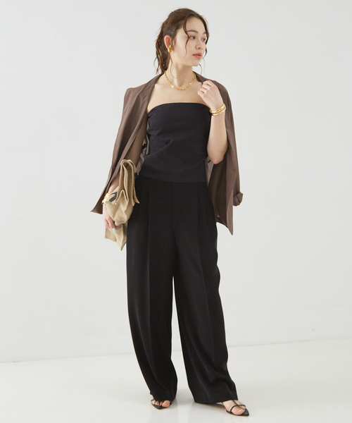 Rouge vif Anna(ルージュヴィフアンナ)の「エアリーシャツジャケット(テーラードジャケット・レディース・ブラウン/ブラック/アイボリー・フリー)」の15枚目の写真