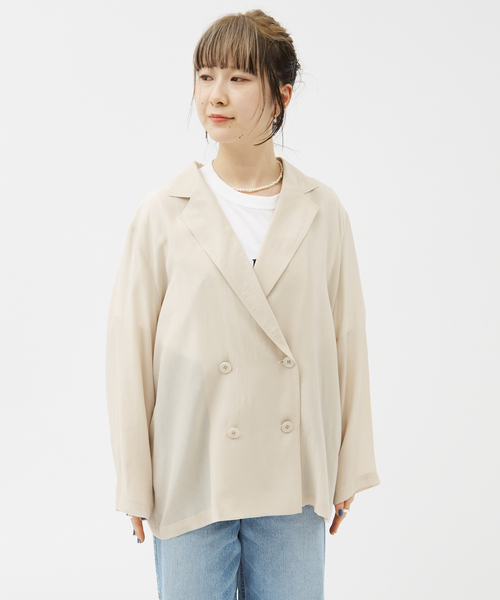 Rouge vif Anna(ルージュヴィフアンナ)の「エアリーシャツジャケット(テーラードジャケット・レディース・ブラウン/ブラック/アイボリー・フリー)」の12枚目の写真