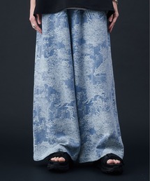KUUUPY（クーピー）の「Japanese-Style Jacquard Denim Wide Pants - 和風ジャガードデニムワイドパンツ（デニムパンツ）」