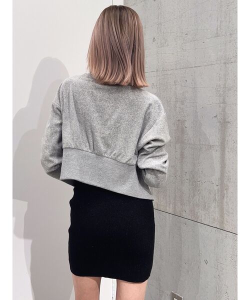 GYDA（ジェイダ）の「パイルショートZIP UPカーディガン（カーディガン/ボレロ・レディース・グレー/オフホワイト/ブラック・FREE）」の4枚目の写真