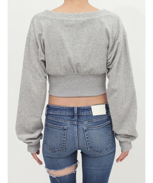 GYDA（ジェイダ）の「パイルショートZIP UPカーディガン（カーディガン/ボレロ・レディース・グレー/オフホワイト/ブラック・FREE）」の14枚目の写真