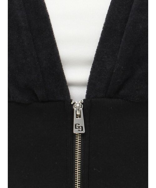 GYDA（ジェイダ）の「パイルショートZIP UPカーディガン（カーディガン/ボレロ・レディース・グレー/オフホワイト/ブラック・FREE）」の21枚目の写真