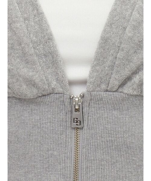 GYDA（ジェイダ）の「パイルショートZIP UPカーディガン（カーディガン/ボレロ・レディース・グレー/オフホワイト/ブラック・FREE）」の22枚目の写真